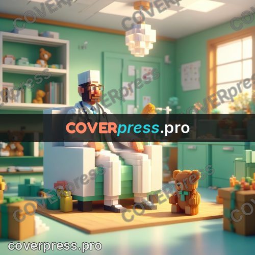 Voxel illustration: doctor in a white coat