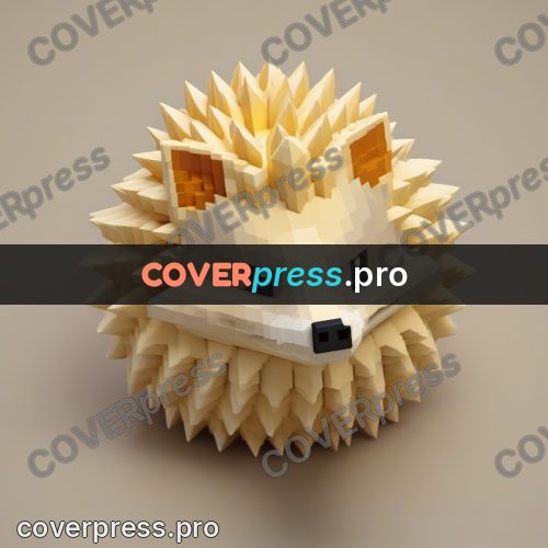 3d pixel artwork: hedgehog with sharp spines