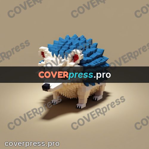 3d pixel artwork: hedgehog with sharp spines