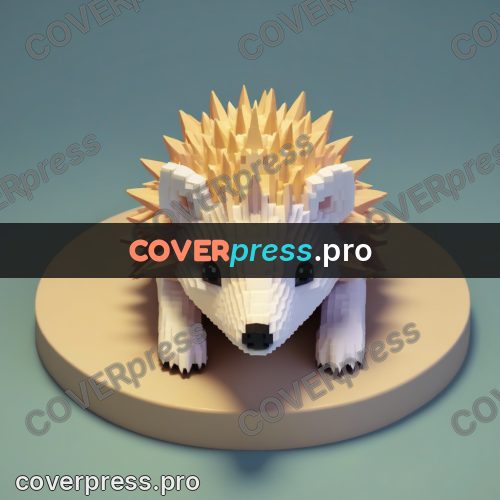 3d pixel artwork: hedgehog with sharp spines