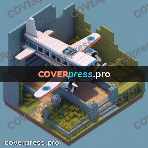 3d pixel artwork: plane with propellers