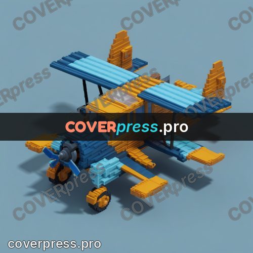 3d pixel artwork: plane with propellers