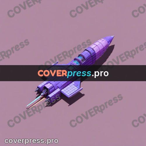 3d pixel artwork: rocket with tail fins