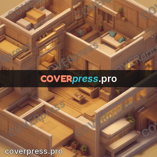 3d pixel artwork: sand coloured building