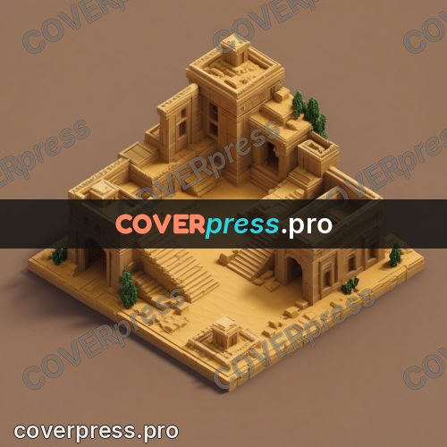 3d pixel artwork: sand coloured building