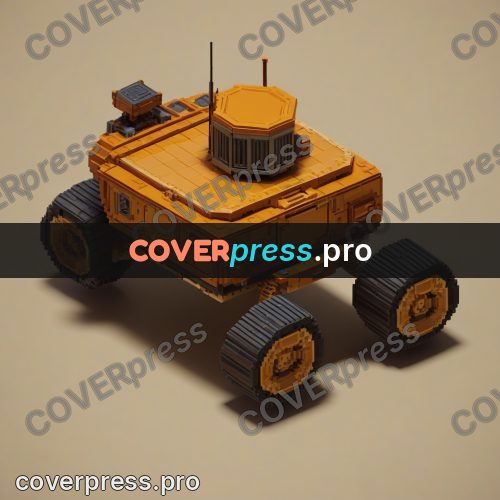 3d pixel artwork: orange rover on big wheels