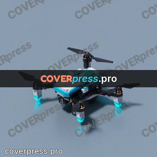 3d pixel artwork: drone with spinning rotors