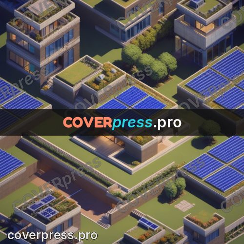 3d pixel artwork: house with solar panels