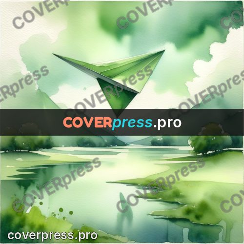 Watercolor illustration: green hills above a river