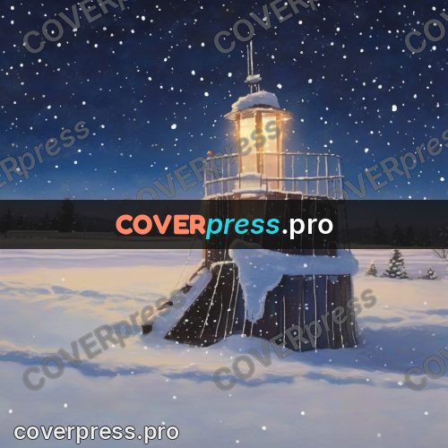 Watercolor illustration: winter evening in a snowy field