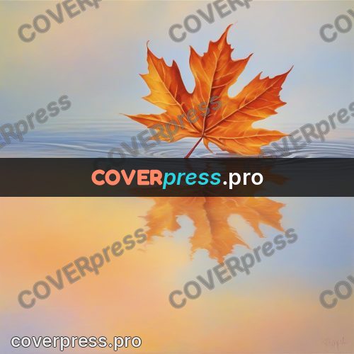 Watercolor illustration: leaf on water with ripples