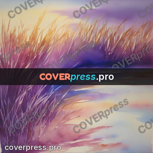 Watercolor illustration: dry grasses by the water