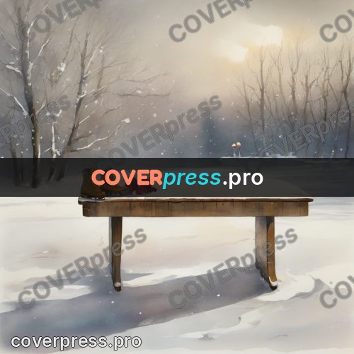 Watercolor illustration: winter park in the snow