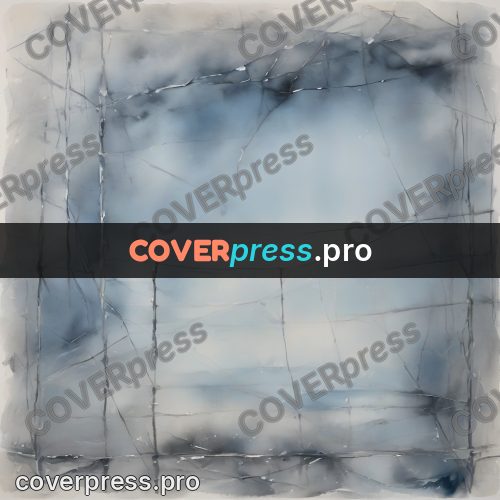 Watercolor illustration: ice with grooves in the snow