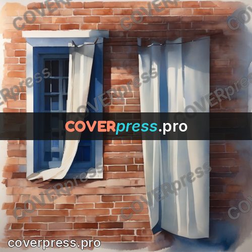 Watercolor illustration: window with an open casement
