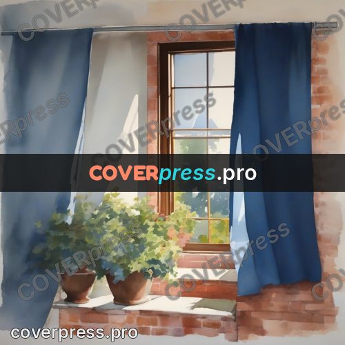 Watercolor illustration: window with an open casement