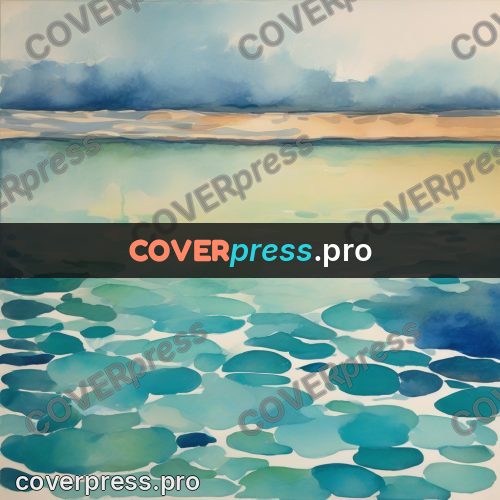 Watercolor illustration: water with highlights by the edge